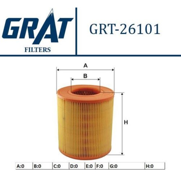 Grat 26101 Hava Filtresi A6 2.0 TDI-A6 2.0 TFSI-A6 2.0 I T 08-10 4F0133843A 