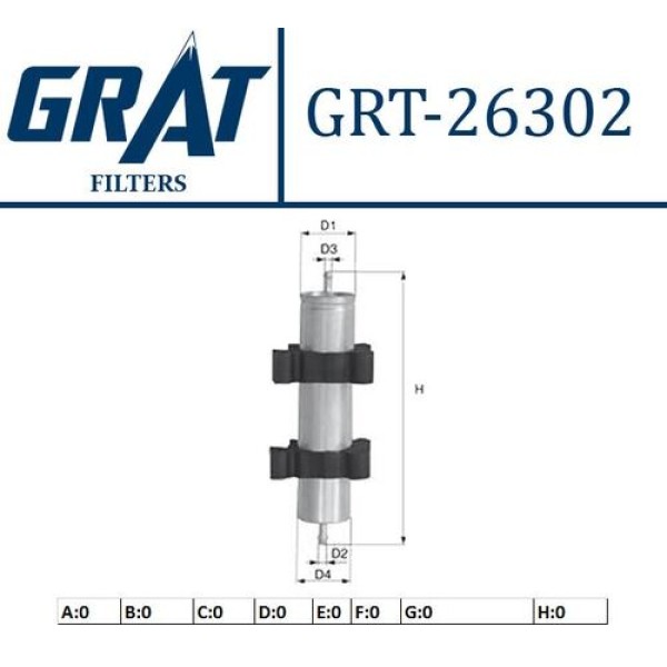 Grat 26302 Mazot Filtresi A4 08-16 A5 08-17 A6 11 Q5 09-17 Q7 10-14 8T0127401A