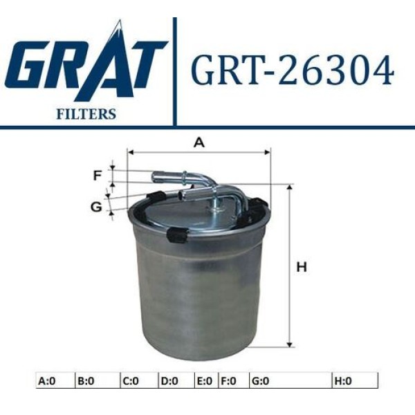Grat 26304 Yakıt Filtresi Volkswagen Polo 13-18 A1 11-18 Ibiza 09-17 Fabia 11-14 6C0127400