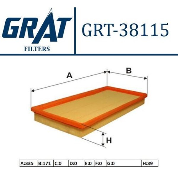 Grat 38115 Hava Filtresi Sephia 98-Shuma 97-Carens 02-04 0K2A513Z40A 