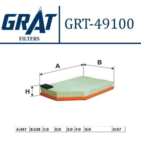 Grat 49100 Hava Filtresi Volvo S60-V60-S80-Xc90 07-14 D2-D3-D5-V8-T3-T3 31370161 