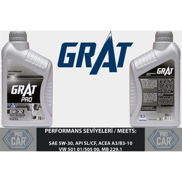 Grat 605301 Motor Yağı 1 Litre 5W30 Tam Sentetık Apı Sl-Cf 