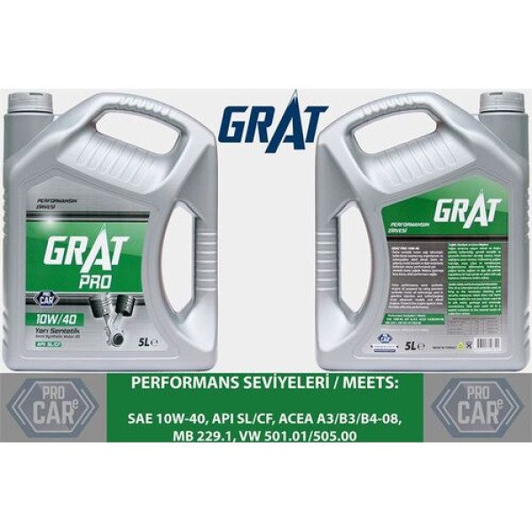 Grat 610405 Motor Yağı 5 Litre 10W40 Yarı Sentetık Apı Sl-Cf 