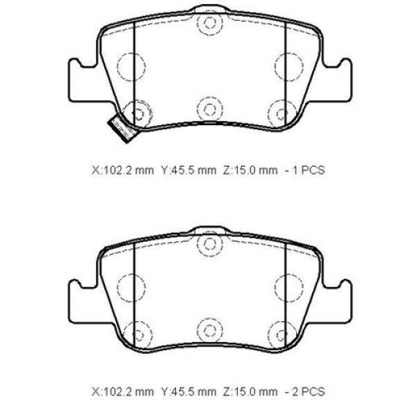 Ioto -10101-30207 Fren Balata Takımı Arka Sımlı Corolla 1.4D4D Auris 1.4D4D 2007- 1160067A 