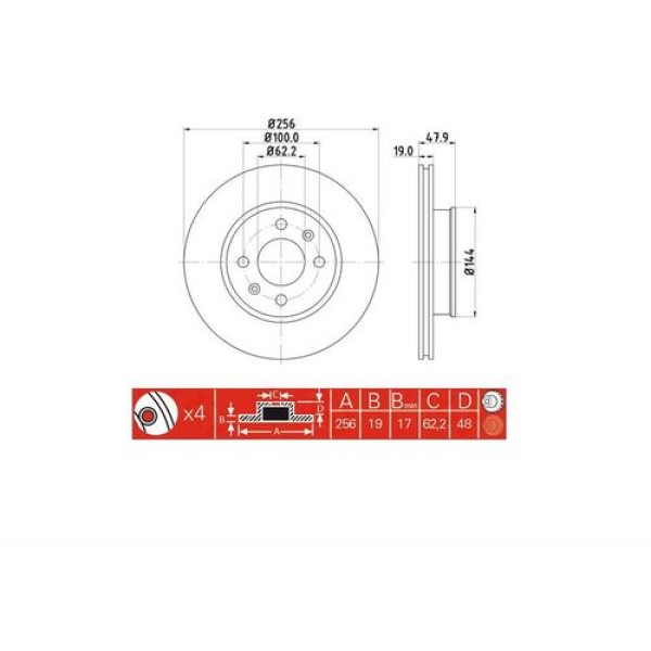Ioto -10205-30302 Fren Aynası Ön 256mm Getz 1.5 CRDI 2002- MRMOEM-1060293