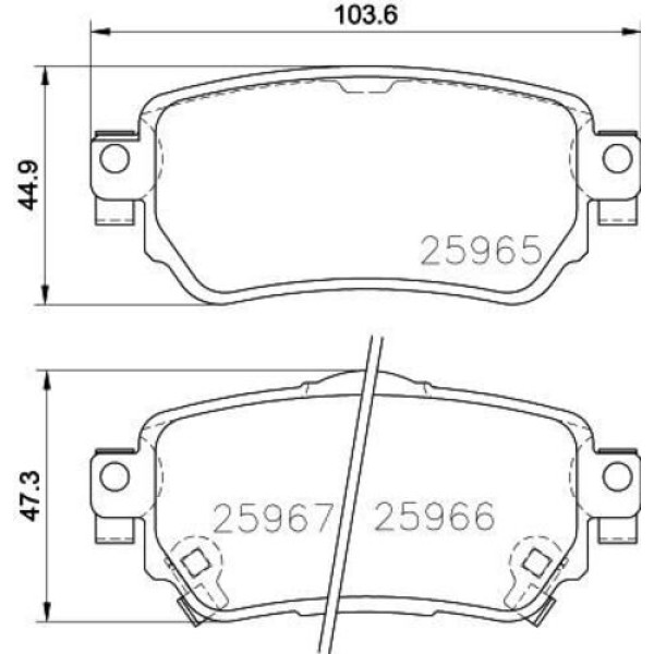 Ioto -10401-30204 Fren Balata Takımı Arka Sımlı Nissan Qashqai 2013-X-Trail 2013- Renault Kadjar 2015-Koleos II D40604CA0CRV
