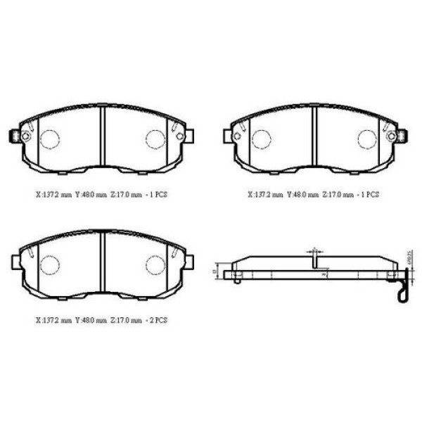 Ioto -10403-30201 Fren Balata Takımı Ön Sımlı Nissan Juke 2010-Maxima 1996-Suzuki SX4 2006- Renault Latitude 2011- BP1087 