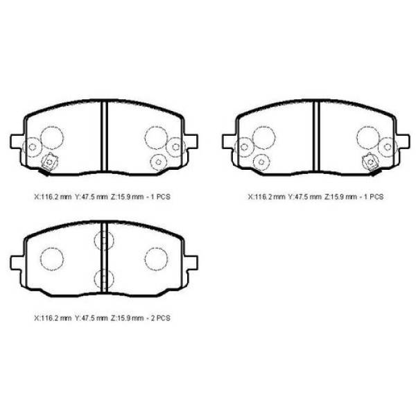 Ioto -10507-30201 Fren Balata Takımı Ön Sımlı i20 1.2 16V 2008-2014 / i10 2008-/ Picanto 2004- 5810107A00 