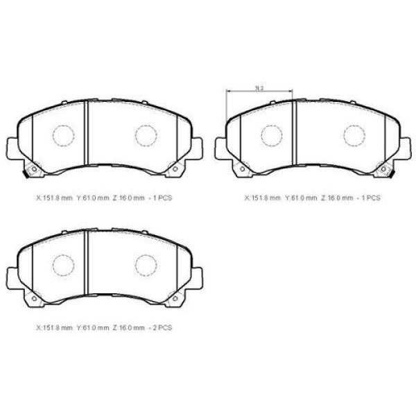 Ioto -10701-30202 Fren Balata Takımı Ön Sımlı DMAx 2008- 8979479960 