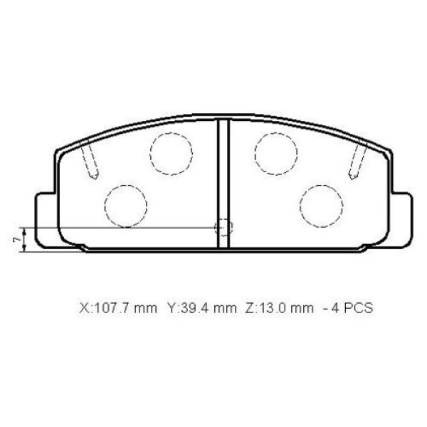 Ioto -10802-30203 Fren Balata Takımı Arka Sımlı 626 1998-323 1998- 1U072648Z