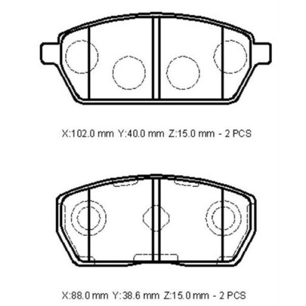 Ioto -10904-30201 Fren Balata Takımı Ön Sımlı Carry 0.8/1.0 1986-1998 1A003323Z