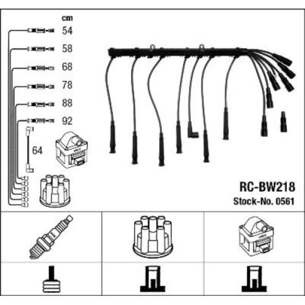 NGK 0561 Ateşleme Kablo Seti BMW M20 E28 E30 E34 12121720529