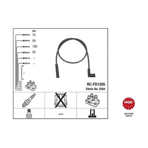 NGK 2584 Buji Kablosu Takım Fiesta IV 95-03 Ka 96-08 1.3 Efı Mazda 121 III 96-02 1089980 