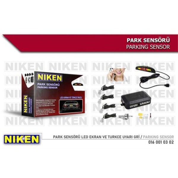 Niken 0160010302 Park Sensörü Led Ekran ve Turkce Uyarı Gri 
