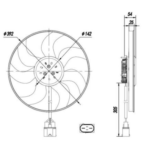 NRF 47926 Fan Motoru 250W 392mm Ameo 17-Polo 10-A1 11-18 Ibiza 13-17 Toledo 13-Fabia 11-Rapid 13- 6R0959455D 