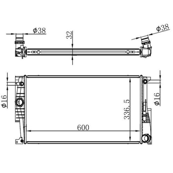 Oris BBM159032 Motor Su Radyatörü BMW N20 N26 N55 F20 F30 F32 F34 F36 F22 F80 F82 17118672104