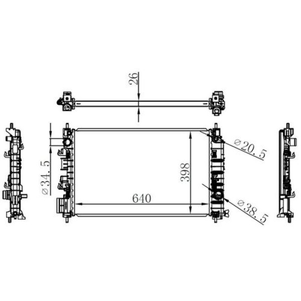 Oris BCH359016 Radyatör Brazing Mt 640X398X16 Aveo 1.3 Dizel 95022248