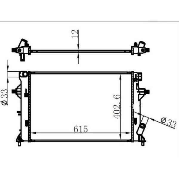 Oris BHY199012 Radyatör Brazing Elantra 1.6 15 I30 1.4MPI-1.6MPI 16 615X403X12 25310F2000