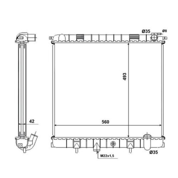 Oris BRO002040 Radyatör Brazing Range Rover 4.0I-4.6I 98 Mek-Otom 494X568X40 PCC106850 