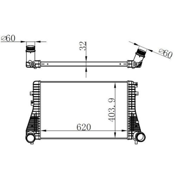 Oris IVW001032 Turbo Radyatörü Golf Caddy Passat Jetta Touran BKD CFFB (617x398x32) 10- 1K0145803ASAF 