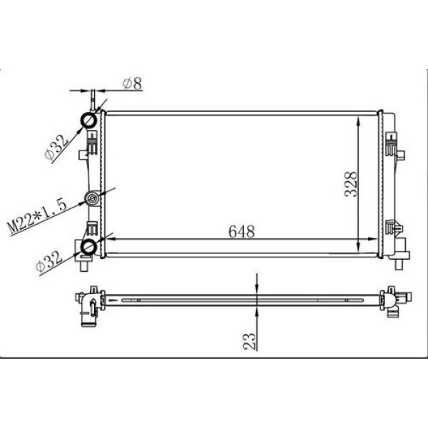 Oris MAU063023 Motor Radyatörü (Mekanik) Polo Ibiza V Toledo IV Rapid Fabia 1.2 1.6 1.9TDI 1.2 1.4TSI 1.2TFSI 06-15 6R0121253 