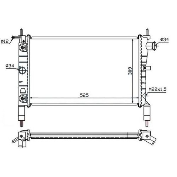 Oris MOP004034 Motor Su Radyatör Mekanik Astra F X14Xe X16XEL 1300115 