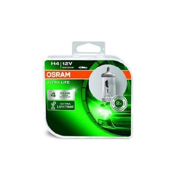 Osram 64193ULTHCB Ampul 12V H4 55 60W 43T Tırnaklı Lultralıfe İkili Ambalaj