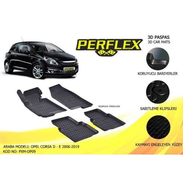 Perflex PXM-OP09 Paspas 3D Havuzlu X-Mat Corsa D-E 2006-2018 