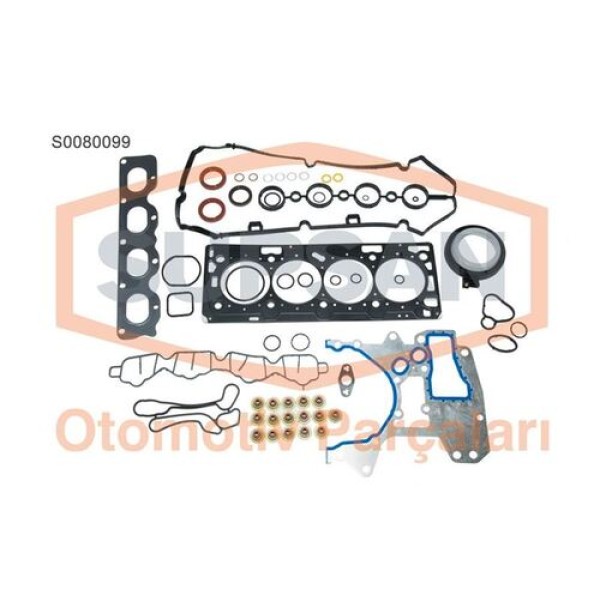 Supsan S0080099 Takım Conta Alt ve Üst Komple Astra 1.6 16V Twinport Insignia 1.6 LPG (Eng Z16XEP Z16XER) Keçeli Skclı 1606221