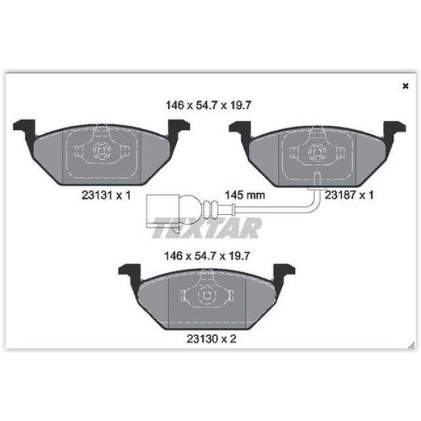 Textar 2313101 Fren Balatası Ön Gdb1386-Fdb1398 Volkswagen Golf IV-Golf 5-Jetta-Bora-Polo-A3-Leon Bm 97- 1J0698151G