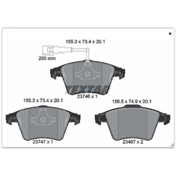 Textar 2374602 Fren Balatası Ön Gdb1555-Fvr1642 Volkswagen T5-T6 Bm 04- 7L6698151B 