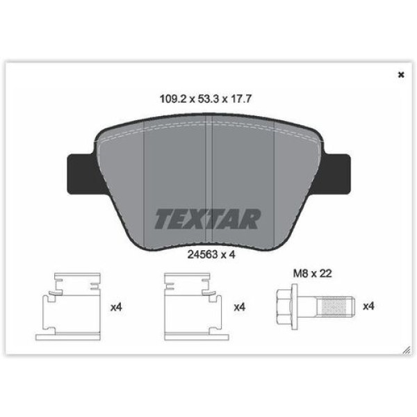 Textar 2456301 Fren Balatası Arka Gdb1841-Fdb4316 Volkswagen Caddy-Golf 6-Jetta-A3 Bm 10- 5K0698451