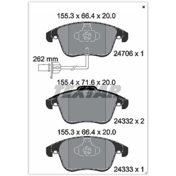 Textar 2470601 Fren Balatası Ön Fdb4045-Gdb1814 Volkswagen A4-A5 Bm 08- 8K0698151A