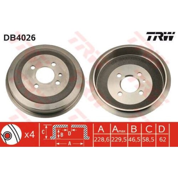 TRW DB4026 Arka Kampana BMW E29 34211156297 