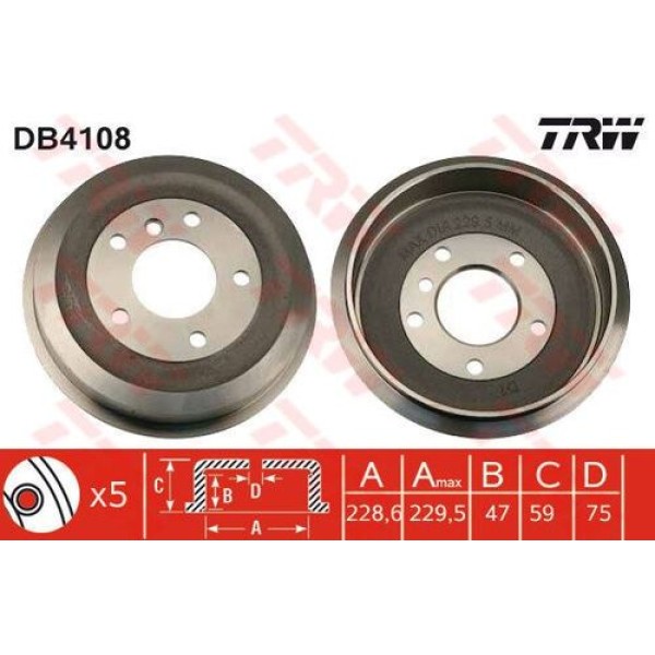 TRW DB4108 Fren Kampanası Arka BMW E36 34211159486 