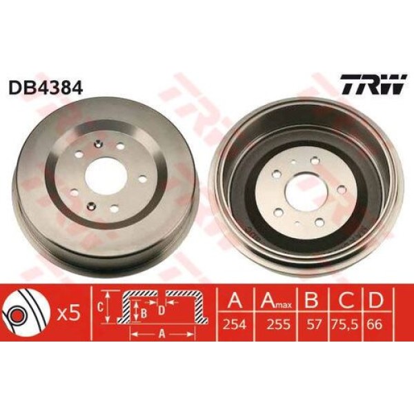 TRW DB4384 Fren Kampanası Arka Freelander 1.8 16V 2.5 V6 2.0 Td4 00 SDC000010