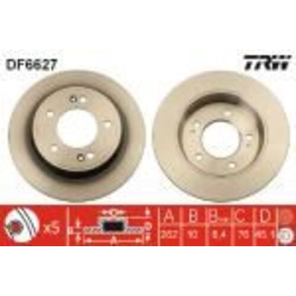 TRW DF6627 Arka Fren Aynası Cerato 2013- Soul II 2014- 584113X300