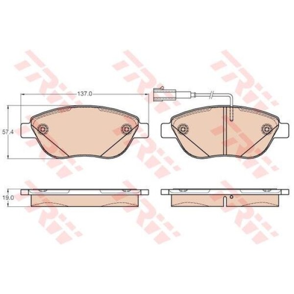 TRW GDB2001 Ön Balata Fiat Linea 1.6D 09 Euro 5 Motor Çift Fişli 77365379 