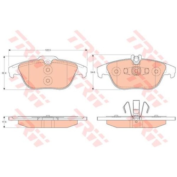 TRW GDB2051 Fren Balatası Arka X204 08-15 W204 07-14 S204 07-14 C207 11-16 A207 10-15 54200720 