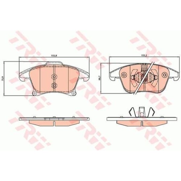 TRW GDB2075 Ön Balata Fusion 10-12 DG9C2001AB 