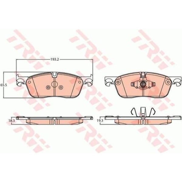 TRW GDB2100 Fren Balatası Ön Evoque 12-18 Discovery Sport 15-E-Pace 2017- LR061373