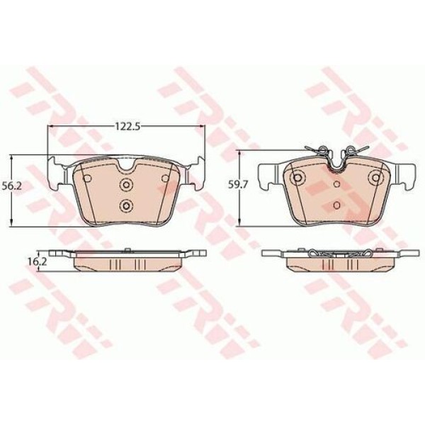 TRW GDB2110 Fren Balatası Arka Evoque 12-18 Discovery Sport 15-Xe Range 15-XF 16-E-Pace 17- 31471266 