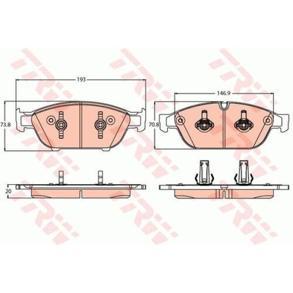 TRW GDB2113 Disk Fren Balatası Ön Audi A6 2014- A7 2015- 4G0698151R 
