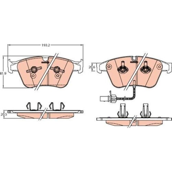 TRW GDB2177 Fren Balatası Ön Bentley Continental Cabrio 3W-394 3W0698151R 