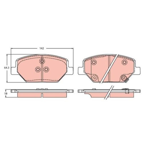 TRW GDB2185 Disk Balata 13517515 