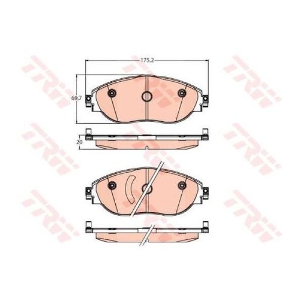 TRW GDB2219 Fren Balatası Ön Q3 Quattro 18-Volkswagen Arteon 1 17-Passat 14-Tiguan Allspace 16 3Q0698151 