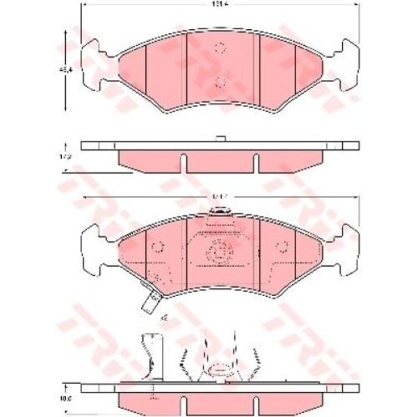TRW GDB3224 Ön Fren Balatası Kia Sephia 92-00 Kia Shuma 97-01 0K2A33323ZA