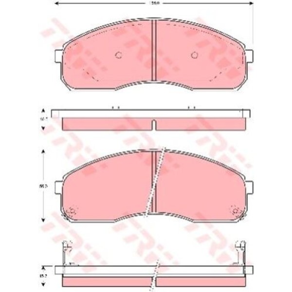 TRW GDB3261 Ön Fren Balatası Kia Bongo K2500 K2700 2004-K2900 2008-Pregio 00-05 Carnival 01-04 OK72G3328Z 