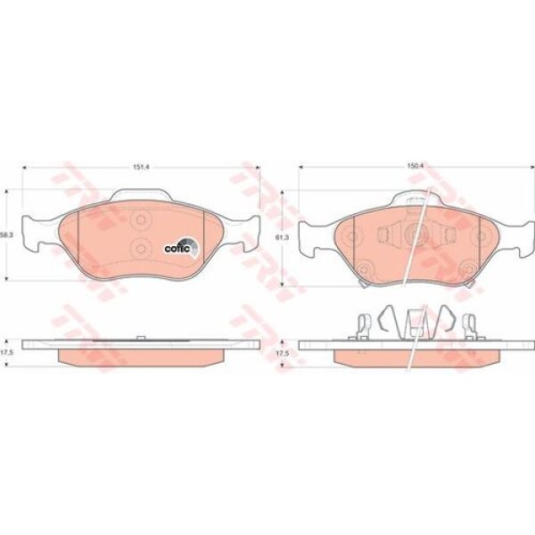 TRW GDB3457 Ön Fren Balatası Yaris VVT I 06-11 Yaris Hybrid 11-Fransa Tipi 044650D050