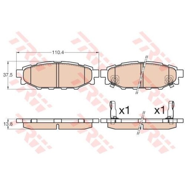 TRW GDB3568 Arka Balata Subaru Brz 2.0 12 Forester 2.0 AWD-2.0 D AWD 08 Legacy V 2.5 I AWD 12 26696AG051
